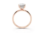 Princess Cut Diamond Solitaire Engagement Ring Set in Rose gold with Prong Setting and Polished Band
