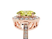 Oval Halo Engagement Ring Setting for a Fancy Yellow Lab-Grown Diamond | Polished Halo Rim | Rose Gold