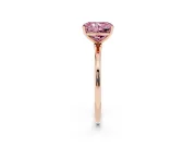 Radiant Cut Thin Solitaire Engagement Ring Setting for a Fancy Pink Lab-Grown Diamond | Straight Plain Band | Rose Gold