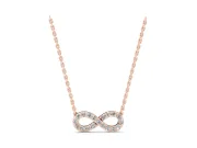 Round Lab-Grown Diamond Pavé Infinity Pendant Necklace | Side Chain Rings | Rose Gold