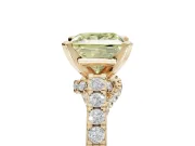 Princess Cut Pavé Engagement Ring Setting for a Fancy Yellow Lab-Grown Diamond | Crossover Gallery | Yellow Gold