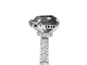 Heart-Shaped Hidden Halo Engagement Ring Setting for a Black Center | Pavé Band | White Gold