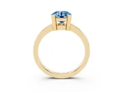 Round Tab Prong Solitaire Engagement Ring Setting for a Fancy Blue Lab-Grown Diamond | Yellow Gold