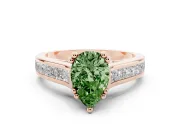 Pear-Shaped Channel Engagement Ring Setting for a Fancy Green Lab-Grown Diamond | Rose Gold - Design NV-24671