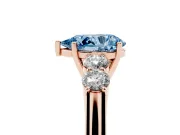 Pear-Shaped 5 Stone Engagement Ring Setting for a Fancy Blue Lab-Grown Diamond | Rose Gold