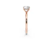 Cushion Cut Hidden Halo Engagement Ring Setting | Thin Plain Band | Rose Gold