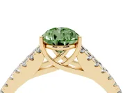Pear-Shaped Graduated Split Shank Engagement Ring Setting for a Fancy Green Lab-Grown Diamond | Yellow Gold