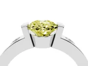 Oval Tension Style Engagement Ring Setting for a Fancy Yellow Lab-Grown Diamond | White Gold