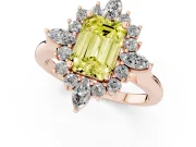 Emerald Cut Engagement Ring Setting for a Fancy Yellow Lab-Grown Diamond | Rose Gold - Design NV-24790