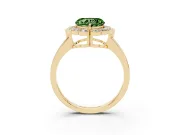 Heart-Shaped Halo Engagement Ring Setting for a Fancy Green Lab-Grown Diamond | Yellow Gold - Design NV-24719