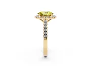 Oval Raised Halo Engagement Ring Setting for a Fancy Yellow Lab-Grown Diamond | Yellow Gold