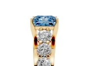 Princess Cut Engagement Ring Setting for a Fancy Blue Lab-Grown Diamond | Yellow Gold - Design NV-24645