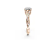 Cushion Cut Twisted Pavé Solitaire Engagement Ring Setting | Open Basket | Rose Gold