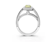 Radiant Cut Sectioned Halo Engagement Ring Setting for a Fancy Yellow Lab-Grown Diamond | Sterling Silver
