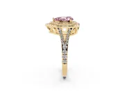 Pear-Shaped Halo Engagement Ring Setting for a Fancy Pink Lab-Grown Diamond | Yellow Gold - Design NV-24799