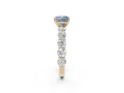 Cushion Cut Engagement Ring Setting for a Fancy Blue Lab-Grown Diamond | Yellow Gold - Design NV-24455