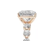 Radiant Cut Graduated Side Stone Engagement Ring Setting | Individually Seated | Rose Gold