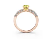 Emerald Cut Multi Row Pave Engagement Ring Setting for a Fancy Yellow Lab-Grown Diamond | Rose Gold