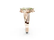 Marquise Bypass Solitaire Engagement Ring Setting for a Fancy Yellow Lab-Grown Diamond | Pavé Strands | Rose Gold