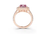Asscher Cut Halo Engagement Ring Setting for a Fancy Pink Lab-Grown Diamond | Rose Gold - Design NV-24799