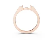 Notched Contour Wedding Band | Squared Collars and Wavy Bridge | Rose Gold