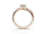 Emerald Cut Solitaire Engagement Ring Setting | Graduated Scattered Accents | Rose Gold