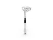 Pear Cut Diamond Solitaire Ring Set in Silver with Cathedral Band and Prong Setting