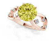 Round Loop Engagement Ring Setting for a Fancy Yellow Lab-Grown Diamond | Rose Gold
