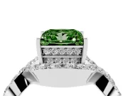 Princess Cut Infinity Twist Engagement Ring Setting for a Fancy Green Lab-Grown Diamond | Platinum