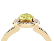 Pear-Shaped Bezel-Rim Halo Engagement Ring Setting for a Fancy Yellow Lab-Grown Diamond | Pave Band | Yellow Gold