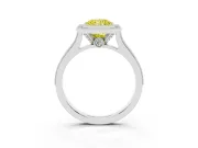 Radiant Cut Vintage Milgrain Halo Engagement Ring Setting for a Fancy Yellow Lab-Grown Diamond | Bezel Head | Platinum