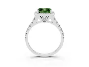 Asscher Cut Accented Halo Engagement Ring Setting for a Fancy Green Lab-Grown Diamond | Platinum