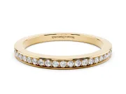 Round Diamond Continuous Pavé Eternity Band Set in Yellow gold