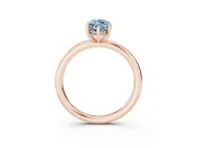 Fancy Blue Marquise Cut Diamond Solitaire Ring Set in Rose gold with Thin Band and Prong Setting