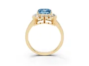 Princess Cut Halo Engagement Ring Setting for a Fancy Blue Lab-Grown Diamond | Yellow Gold - Design NV-24719