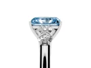Radiant Cut 5 Stone Engagement Ring Setting for a Fancy Blue Lab-Grown Diamond | Sterling Silver
