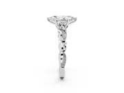 Marquise Vintage Vine Solitaire Engagement Ring Setting | Milgrain Leaves | Sterling Silver