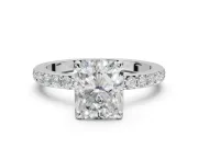 Radiant Cut Hidden Halo Engagement Ring Setting | Platinum