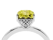 Radiant Cut Hidden Halo Engagement Ring Setting for a Fancy Yellow Lab-Grown Diamond | Thin Band | Sterling Silver