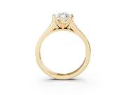 Marquise Half Bezel Solitaire Engagement Ring Setting | Graduated Channel Band | Yellow Gold