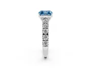 Asscher Cut Engagement Ring Setting for a Fancy Blue Lab-Grown Diamond | White Gold - Design NV-24643