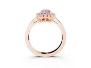 Pear-Shaped Scalloped Halo Engagement Ring Setting for a Fancy Pink Lab-Grown Diamond | Rose Gold