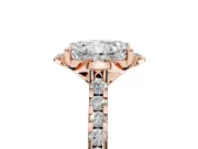 Radiant Cut Floral Petal Engagement Ring Setting | Petal Accents | Rose Gold
