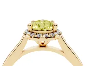 Pear-Shaped Halo Engagement Ring Setting for a Fancy Yellow Lab-Grown Diamond | Plain Polished Band | Yellow Gold