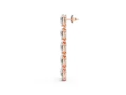 Pear-Shaped Lab-Grown Diamond Linked Dangle Earrings | Five Matching Stones | Rose Gold