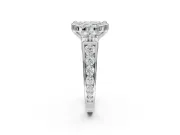 Cushion Cut Halo Engagement Ring Setting for a Fancy Blue Lab-Grown Diamond | Graduated Channel Band | White Gold