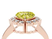Heart-Shaped Halo Engagement Ring Setting for a Fancy Yellow Lab-Grown Diamond | Rose Gold - Design NV-24719