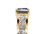 Princess Cut Engagement Ring Setting for a Black Center | Yellow Gold