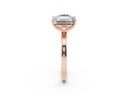 Fancy Green Round Cut and Emerald Cut Toi Moi Ring Set in Rose gold with Prong Setting