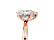 Pear-Shaped Micro-Prong Hidden Halo Engagement Ring Setting | Plain Band | Rose Gold